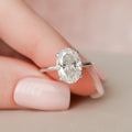 3.0 CT Oval Moissanite Hidden Halo Setting Engagement Ring