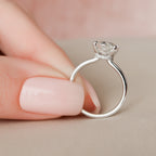 3.0 CT Oval Moissanite Hidden Halo Setting Engagement Ring
