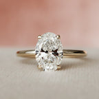 1.50 CT Oval Cut Hidden Halo Setting Moissanite Engagement Ring
