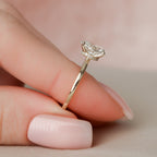 1.50 CT Oval Cut Hidden Halo Setting Moissanite Engagement Ring