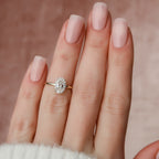 1.50 CT Oval Cut Hidden Halo Setting Moissanite Engagement Ring