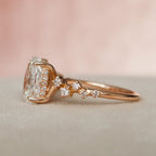 2.0 CT Oval Shape Moissanite Cluster Engagement Ring