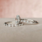 2.0CT Oval Cut Moissanite Dainty Bridal Ring Set