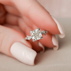 1.50 CT Cushion Cut Nature Inspired Moissanite Engagement Ring