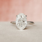 3.50 CT Oval Moissanite Hidden Halo Engagement Ring