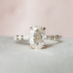 2.0 CT Oval Cut Moissanite Pave Engagement Ring