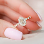 2.0 CT Oval Cut Moissanite Pave Engagement Ring