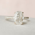 2.50 CT Oval Moissanite Pave Setting Engagement Ring