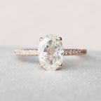 2.50 CT Oval Moissanite Pave Setting Engagement Ring