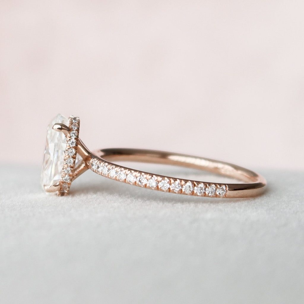 2.50 CT Oval Moissanite Pave Setting Engagement Ring