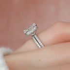 3.0CT Radiant Cut Moissanite Pave Bridal Ring Set