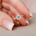 1.0 CT Cushion Cut Nature Inspired Moissanite Engagement Ring