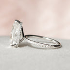3.50 CT Pear Cut Moissanite Pave Setting Engagement Ring