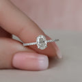 1.0 CT Oval Cut Moissanite Pave Style Engagement Ring