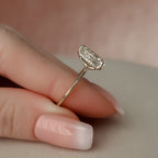 2.0 CT Pear Moissanite Hidden Halo Setting Engagement Ring