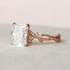 2.0 CT Radiant Cut Moissanite Nature Inspired Engagement  Ring