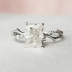 2.0 CT Radiant Cut Moissanite Nature Inspired Engagement  Ring
