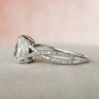 1.0 CT Pear Cut Split Shank Moissanite Engagement Ring