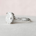 3.0 CT Oval Moissanite Split Shank Style Engagement Ring