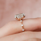 3.0 CT Oval Moissanite Dainty Style Engagement Ring