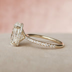 3.50 CT Oval Moissanite Pave Setting Engagement Ring