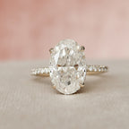 3.50 CT Oval Moissanite Pave Setting Engagement Ring