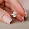 1.50 CT Oval Cut Hidden Halo Setting Moissanite Engagement Ring