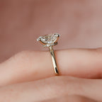 1.50 CT Oval Cut Hidden Halo Setting Moissanite Engagement Ring