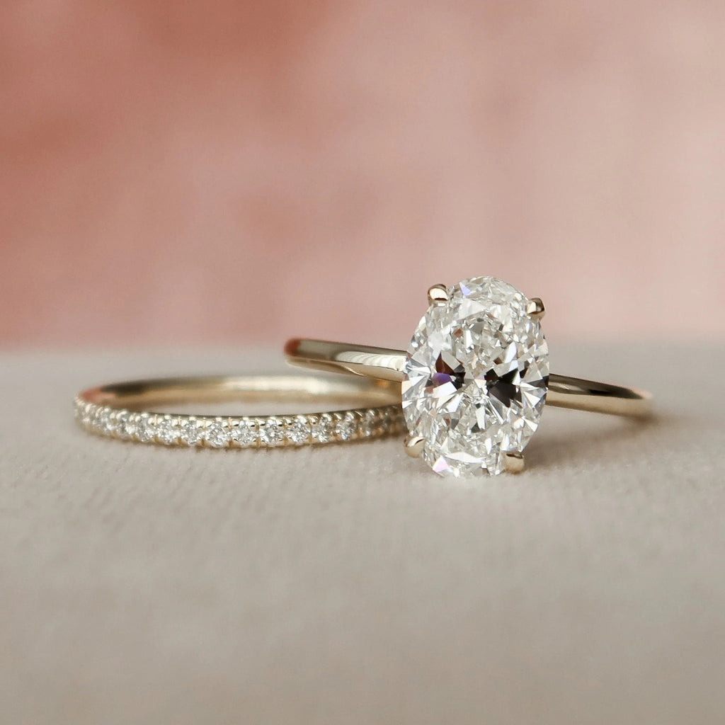 1.50CT Oval Cut Moissanite Solitaire Bridal Ring Set