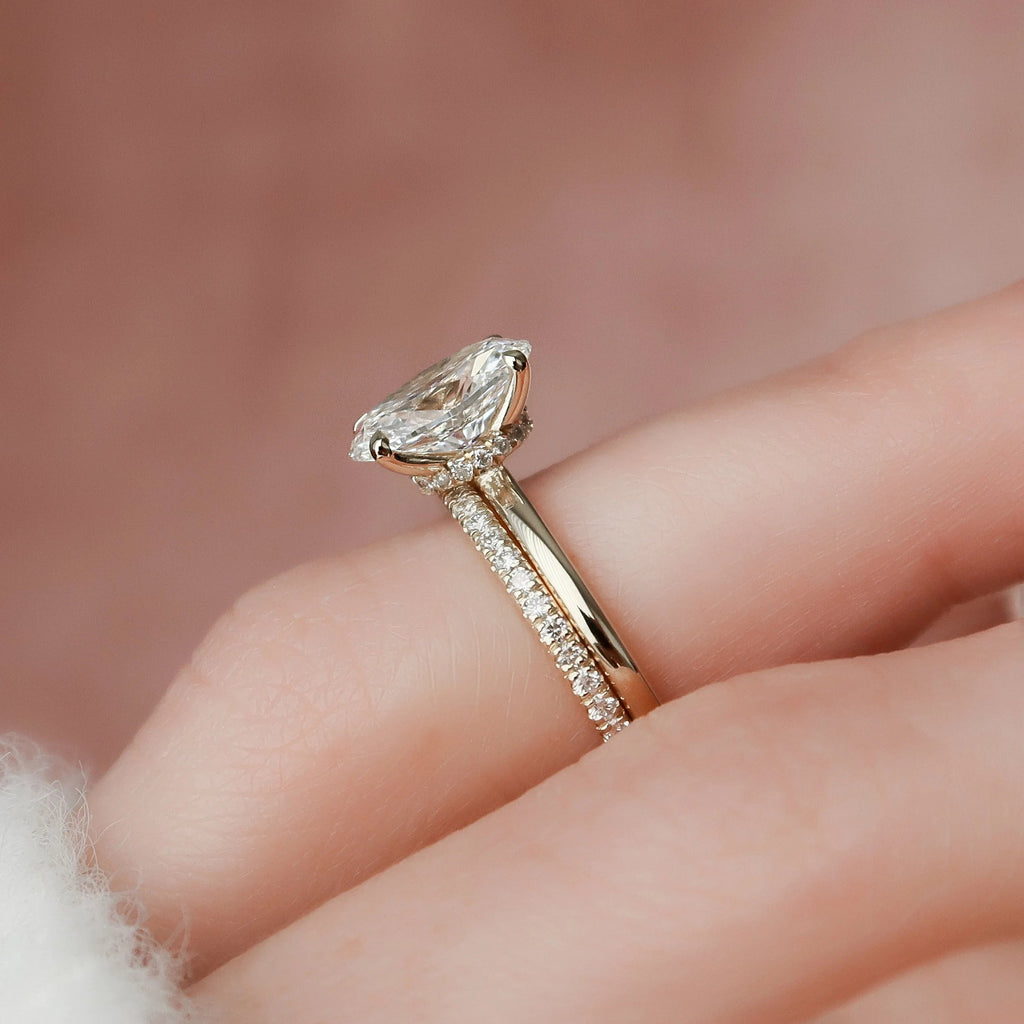 1.50CT Oval Cut Moissanite Solitaire Bridal Ring Set