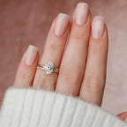 1.50CT Oval Cut Moissanite Solitaire Bridal Ring Set