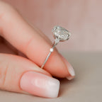2.0 CT Oval Cut Three Stones Moissanite Engagement Ring