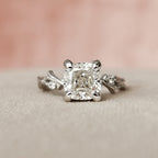 1.50 CT Cushion Cut Nature Inspired Moissanite Engagement Ring