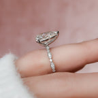 3.0 CT Pear Moissanite Vintage Engagement Ring