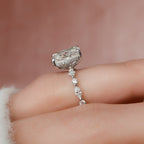 3.50 CT Radiant Moissanite Pave Setting Engagement Ring