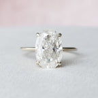3.50 CT Oval Moissanite Hidden Halo Engagement Ring