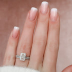 3.0CT Radiant Cut Moissanite Pave Bridal Ring Set