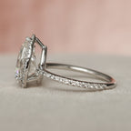 2.0 CT Pear Moissanite Halo Setting Engagement Ring