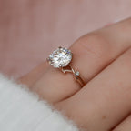 2.50 CT Round Moissanite Nature Inspired Twig Style Engagement Ring