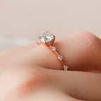 1.0 CT Round Cut Dainty Style Moissanite Engagement Ring