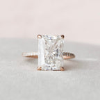 5.0 CT Radiant Moissanite Pave Engagement Ring