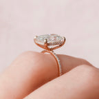 5.0 CT Radiant Moissanite Pave Engagement Ring