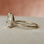 2.0 CT Pear Moissanite Hidden Halo Setting Engagement Ring