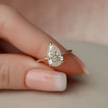 2.0 CT Pear Moissanite Hidden Halo Setting Engagement Ring
