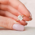 2.0 CT Radiant Cut Moissanite Nature Inspired Engagement  Ring