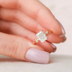 2.0 CT Radiant Cut Moissanite Nature Inspired Engagement  Ring