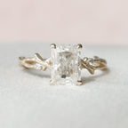 2.0 CT Radiant Cut Moissanite Nature Inspired Engagement  Ring