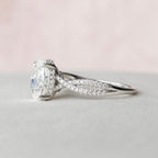 3.0 CT Oval Moissanite Split Shank Style Engagement Ring