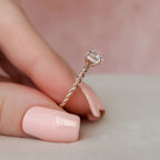 1.0CT Round Cut Moissanite Braided Bridal Ring Set