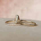 1.50CT Pear Cut Moissanite Solitaire Bridal Ring Set